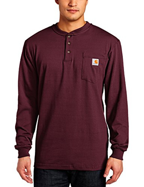 Carhartt Men s Big Workwear Pocket Henley Shirt  Regular and Big  and  Tall Sizes  Port 3X-Large Tall