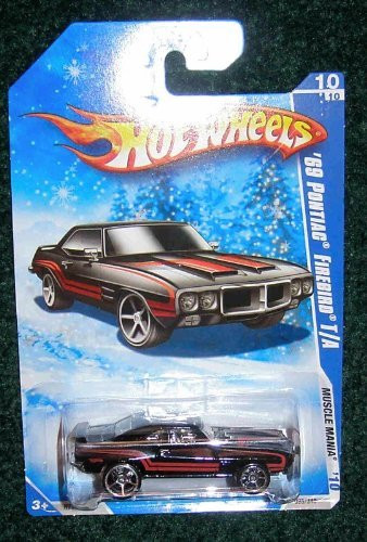 Hot Wheels 2010 Muscle Mania 10 10 Black  69 Pontiac FIREBRD T A Snowflake Card