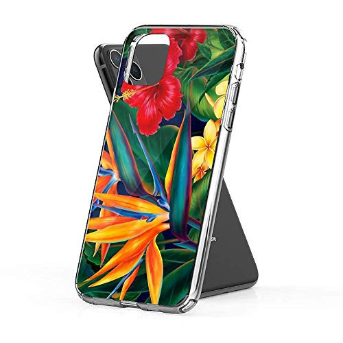 Merasri Tropical Paradise Hawaiian Birds of Paradise Illustration Case Cover Compatible for iPhone iPhone  11 Pro Max  4584321834181