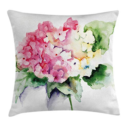 Ambesonne Floral Throw Pillow Cushion Cover Hydrangea Flower Bouquet in Watercolor Blossoms Botany Petals Image Decorative Square Accent Pillow Case 16 inch X 16 inch Pink Yellow Ambesonne Floral Throw Pillow Cushion Cover Hydrangea Flower Bouquet in Watercolor Blossoms Botany Petals Image Decorative Square Accent Pillow Case 16 inch X 16 inch Pink Yellow