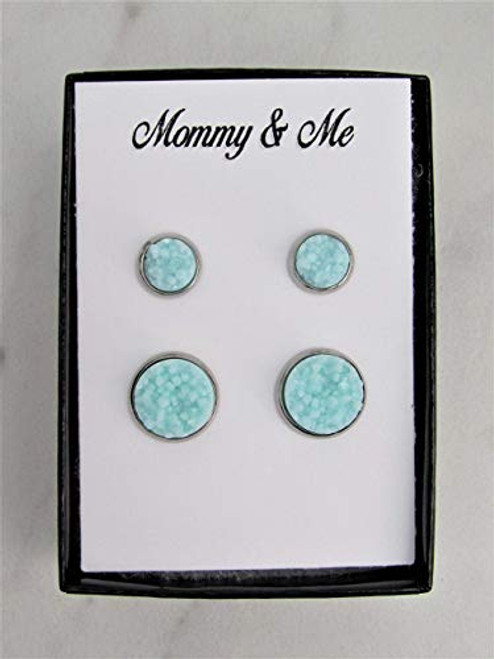 Mommy  and  Me Druzy Stud Earrings Mother  and  Daughter Arctic Blue Matching Earrings Great for Newly Pierced Ears Mommy  and  Me Druzy Stud Earrings Mother  and  Daughter Arctic Blue Matching Earrings Great for Newly Pierced Ears