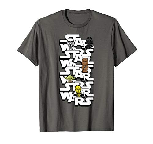 Star Wars Logo Darth Vader Yoda Kawaii Characters T-Shirt