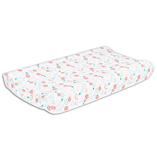 Safari Love Elephant Garden Baby Girl Changing Pad Cover by The Peanut Shell