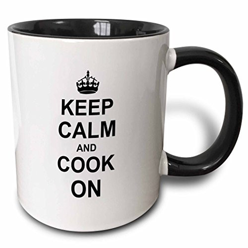 3dRose (mug_157701_4) Keep Calm and Cook on - carry on cooking - gifts for chefs - black fun funny humor humorous - Two Tone Black Mug, 11oz 3dRose (mug_157701_4) Keep Calm and Cook on - carry on cooking - gifts for chefs - black fun funny humor humorous - Two Tone Black Mug, 11oz