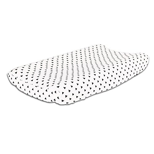 Black Triangle on White 100 percent Cotton Changing Pad Cover by The Peanut Shell