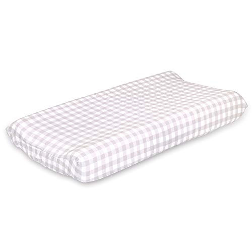Grey and White Check Baby Changing Pad Cover - Farmhouse Collection by The Peanut Shell