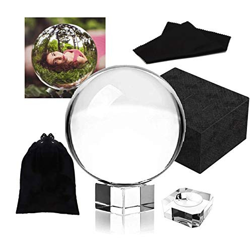 TorchJPA 80mm Crystal Ball Bundle  3 inch   Optical Glass Reflective Spheres K9 Crystal Sphere Ball Decor Photography Ball Clear Contact Juggling Ball No Stand 80MM