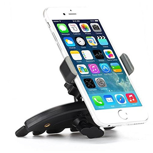 Premium Car Mount CD Player Slot Phone Holder Cradle Rotating Dock Strong Grip for AT and T HTC Desire 610 - AT and T HTC Desire 626 - AT and T HTC Desire EYE - AT and T HTC HD7S - AT and T HTC One - AT and T HTC One A9