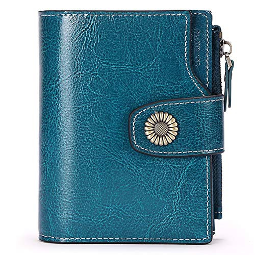 FALAN MULE Small Wallet for Women Genuine Leather Bifold Compact RFID Blocking Small Womens Wallet