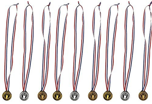 Torch award Medals (2 Dozen) - Bulk - Gold, silver, and bronze Olympic Style Award medals by happy deals