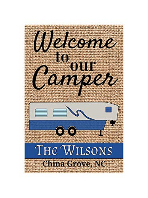 Flagology.com Welcome to Our Camper Fifth Wheel  Personalized Flag Garden Flag 12.5 x18 House Flag 28 inchx 40 inchCamping  Welcome to Our Camper Fifth Wheel  Personalized Garden Flag