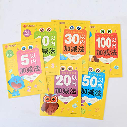 WellieSTR 6 Pcs Different Level Math Workbooks Addition and Subtraction Under510203050100  for Kids Educational Books Kindergarten Math Skills