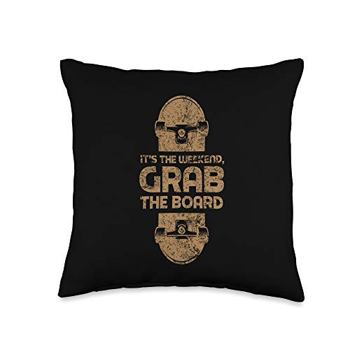 Skateboard Love Skater Shirts Weekend Grab The Board Skateboarding Throw Pillow 16x16 Multicolor Skateboard Love Skater Shirts Weekend Grab The Board Skateboarding Throw Pillow 16x16 Multicolor