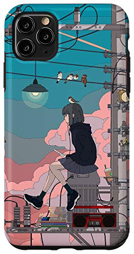 iPhone 11 Pro Max Anime Aesthetic Retro 90s Lofi Girl Scenery Japanese Otaku Case