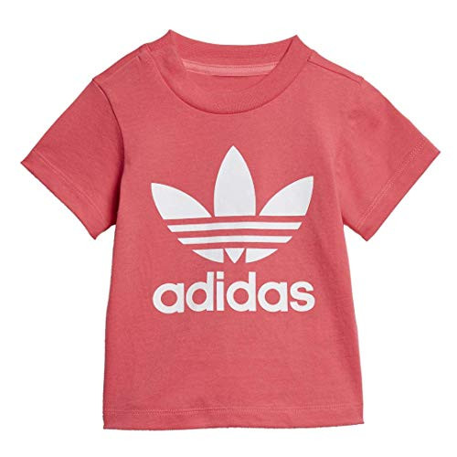 adidas Originals Baby Infants Trefoil Tee real Pink White 12M adidas Originals Baby Infants Trefoil Tee real Pink White 12M
