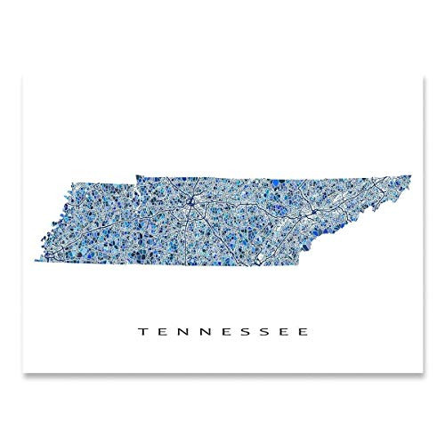 Tennessee Map Wall Art Poster 24x36 Tennessee Map Print 8x10 Handmade Blue Geometric Design State of Tennessee Wall Decor Abstract TN Road Map Artwork by Maps As Art Tennessee Map Wall Art Poster 24x36 Tennessee Map Print 8x10 Handmade Blue Geometric Design State of Tennessee Wall Decor Abstract TN Road Map Artwork by Maps As Art