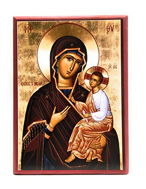 Wooden Greek Orthodox Christian Icon Saint Virgin Mary the Theotokos Quick to Hear 5.5 inch x 7.5 inch Wooden Greek Orthodox Christian Icon Saint Virgin Mary the Theotokos Quick to Hear 5.5 inch x 7.5 inch