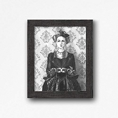 Queen of Hearts Art Print Alice in Wonderland Art 8x10 11x14 Gothic Art Fairy Tale Art Victorian Art Masquerade