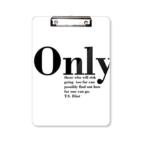 Inspirational Quote About Life by T.S. Eliot Clipboard Folder Writing Pad Backing Plate A4