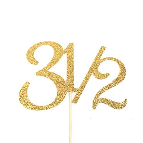 Atelier Elegance Three and a Half Birthday Cake Topper 3 1 2 Birthday Topper 42 Months Half Atelier Elegance Three and a Half Birthday Cake Topper 3 1 2 Birthday Topper 42 Months Half