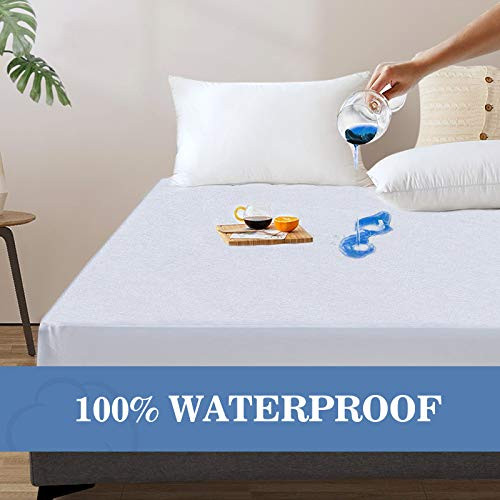 Full Size Mattress Protector Waterproof Full Mattress Cover Fitted Full Mattress Protector Soft Breathable Noiseless Cotton Terry Vinyl-Free Fitted 14 inch Deep Pocket White - 54 inch x 75 inch Full Size Mattress Protector Waterproof Full Mattress Cover Fitted Full Mattress Protector Soft Breathable Noiseless Cotton Terry Vinyl-Free Fitted 14 inch Deep Pocket White - 54 inch x 75 inch