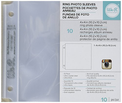 American Crafts 10 Piece We R Memory Keepers Instagram Photo Sleeves, 4 x 4