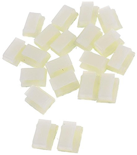Uxcell Rectangle Adhesive Cable Tie Mount Clip, 7 mm, Off White Green, 20 Piece