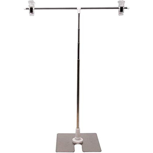 Poster Stand Height Adjustable Stainless Steel Display Banner Stand Face-to-face Isolation Bracket Desktop T-Shaped Display Stand Holder with Clip