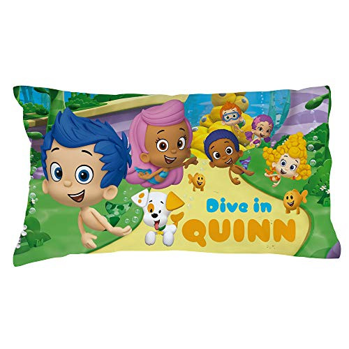 Personalized Bubble Guppies Pillowcase Dive in on Multicolor Cover Official Licensed Product 20x31 STD Queen