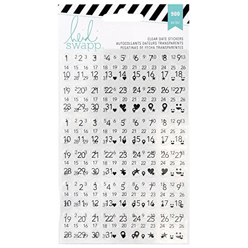 Heidi Swapp 6 Sheets Memory Planner Date Stickers, Clear