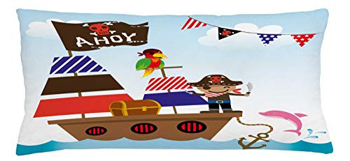 Ambesonne Ahoy Its a Boy Throw Pillow Cushion Cover Pirate Kids Treasure Chest with Ship on Ocean Background Illustration Decorative Rectangle Accent Pillow Case 36 inch X 16 inch Multicolor Ambesonne Ahoy Its a Boy Throw Pillow Cushion Cover Pirate Kids Treasure Chest with Ship on Ocean Background Illustration Decorative Rectangle Accent Pillow Case 36 inch X 16 inch Multicolor