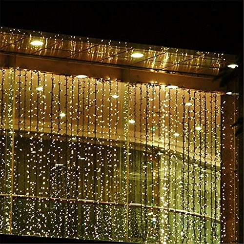 AGPTEK Curtain Icicle Lights, 3M X 3M 8 Modes Warm White Fairy String Lights for Christmas Wedding Home Garden Outdoor Window (300 LED) AGPTEK Curtain Icicle Lights, 3M X 3M 8 Modes Warm White Fairy String Lights for Christmas Wedding Home Garden Outdoor Window (300 LED)