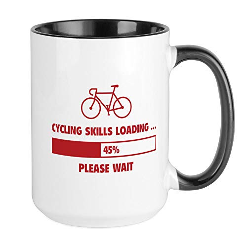 CafePress Cycling Skills Loading Large Mug Coffee Mug Large 15 oz. White Coffee Cup