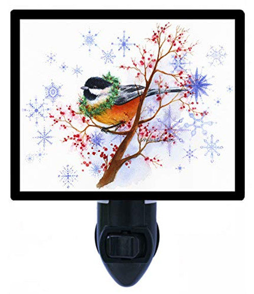 Christmas Decorative Photo Night Light Sweet Christmas Chickadee Birds