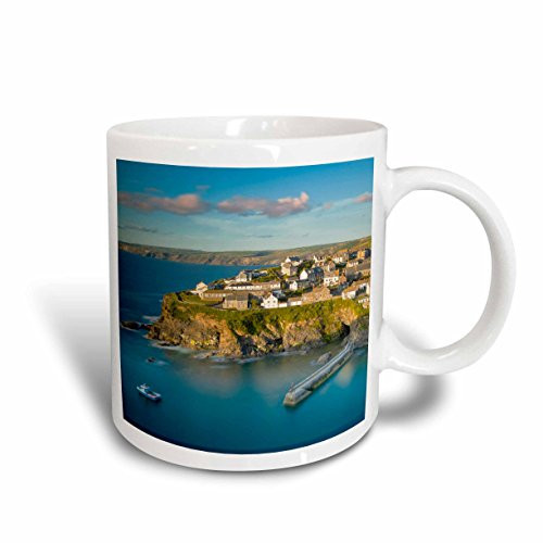 3dRose mug_210094_2" Sunset over seaport village of Port Isaac, Cornwall, England Ceramic Mug, 15 oz