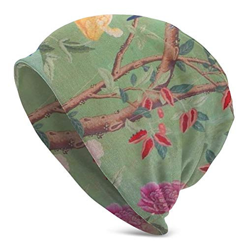 YongColer Men  and  Women Casual Daily Headwear Stretchy Breathable Slouchy Beanie Hat Slouch Skull Cap Large Baggy Hat - Spring Birds and Flowers