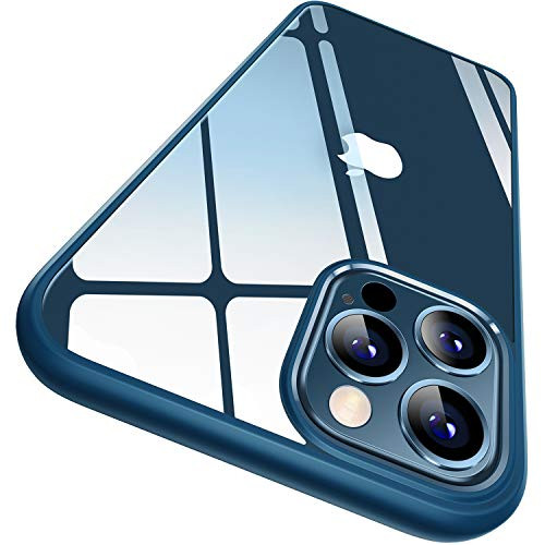 CASEKOO Crystal Clear Designed for iPhone 12 Pro Max Case  Not Yellowing   Military Grade Drop Tested  Shockproof Protective Phone Case Slim Thin Cover 5G 6.7 inch 2020 Blue
