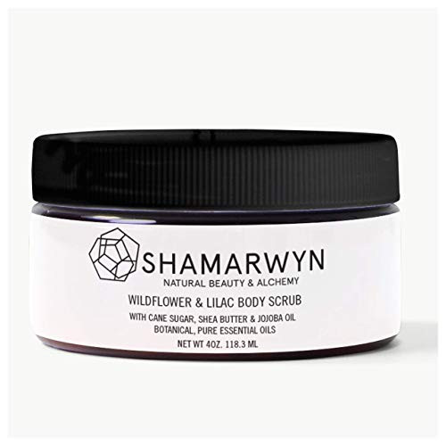 Wildflower and Lilac Body Scrub Natural Organic Cane Sugar Shea Butter Jojoba Oil Exfoliant 4oz Wildflower and Lilac Body Scrub Natural Organic Cane Sugar Shea Butter Jojoba Oil Exfoliant 4oz