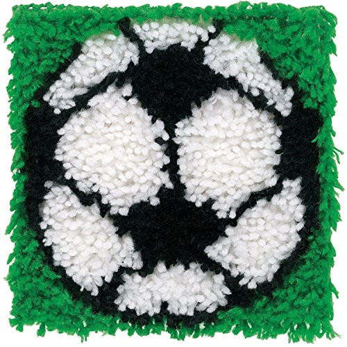 WonderArt Soccer Latch Hook Kit, 8" X 8"