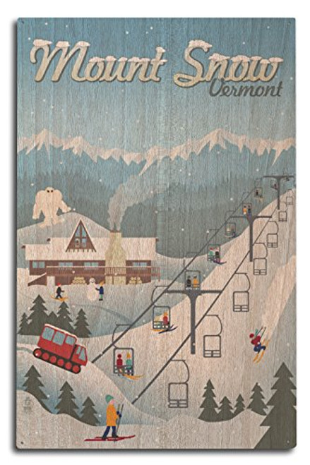 Lantern Press Mount Snow Vermont - Retro Ski Resort  10x15 Wood Wall Sign Wall Decor Ready to Hang Lantern Press Mount Snow Vermont - Retro Ski Resort  10x15 Wood Wall Sign Wall Decor Ready to Hang