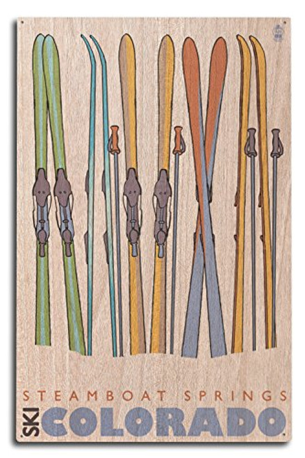 Lantern Press Steamboat Springs Skis in Snow  10x15 Wood Wall Sign Wall Decor Ready to Hang Lantern Press Steamboat Springs Skis in Snow  10x15 Wood Wall Sign Wall Decor Ready to Hang