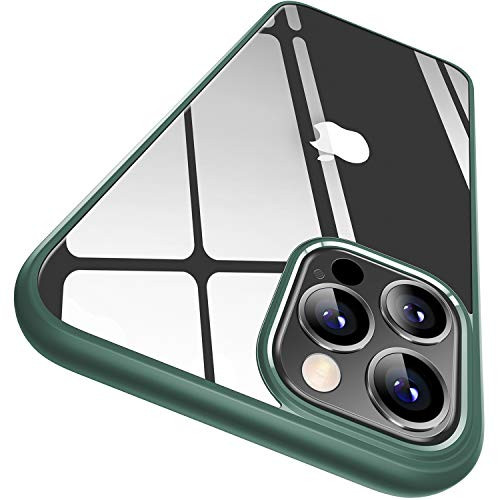 CASEKOO Crystal Clear Compatible with iPhone 12 Pro Max Case  Never Yellow   Military Grade Protection  Shockproof Protective Phone Case Slim Thin Cover 5G  6.7 inches  2020- Midnight Green