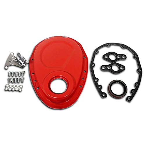 For 55-95 Chevy SB 283 305 327 350 400 Timing Chain Cover Set Timing Tab Orange