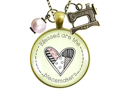Gutsy Goodness 36 inch Blessed are Piecemakers Necklace Quilter Faith Word Jewelry Sew Charm Gutsy Goodness 36 inch Blessed are Piecemakers Necklace Quilter Faith Word Jewelry Sew Charm