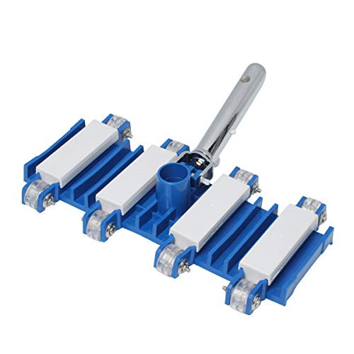14 Inch Pool Vacuum Head with Wheels Weighted Flexible Swimming Pool Vacuum Head w Aluminum Pole Handle for In-ground Pool