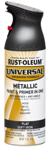 Rust-Oleum 271473 Universal All Surface Spray Paint, 11 oz, Flat Metallic Soft Iron