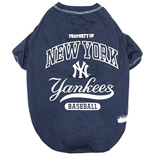 MLB New York Yankees Dog T-Shirt Small. - Licensed Shirt for Pets Team Colored with Team Logos MLB New York Yankees Dog T-Shirt Small. - Licensed Shirt for Pets Team Colored with Team Logos