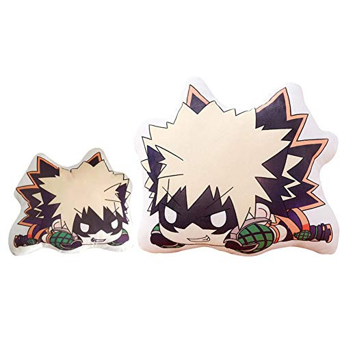 Cianowegy My Hero Academia Plush Pillow Todoroki Izuku Midoriya Deku Bakugou Katsuki Novelty Anime Cartoon Image Pillow with A Mini Pillow Keychain L Bakugou Katsuki