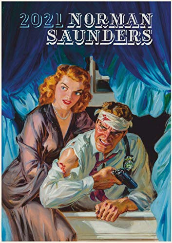 Wall Calendar 2021  12 pages 8 inchx11 inch  Hardboiled Detective Noir Vintage Pulp Magazine Covers by Norman Saunders