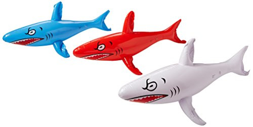6 Jumbo 46 Inflatable Sharks - Shark Inflates - Red White Blue - Birthday Party Decor Favor Prize Play Toy - Indoor Oudoor Fun - Set of SIX 6 Jumbo 46 Inflatable Sharks - Shark Inflates - Red White Blue - Birthday Party Decor Favor Prize Play Toy - Indoor Oudoor Fun - Set of SIX